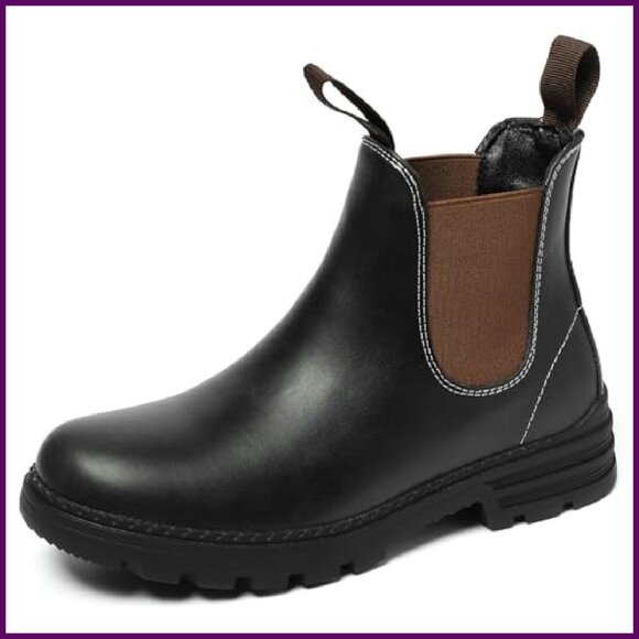 Leather Chelsea Hiking Boots Women's Waterproof Slip-On Ankle Boots - Picture 2 of 8